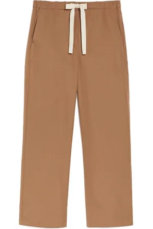 Max Mara Femme, Pantalons, Brun, Taille: 36 FR Pantalon Jogging Popeline Marron
