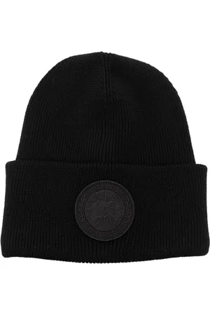 Canada Goose Homme, Accessoires, Noir, Taille: ONE Size Bonnet noir côtelé