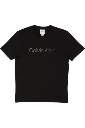 Calvin Klein Homme, Tops, Noir, Taille: S T-shirt en polyester avec logo brodé