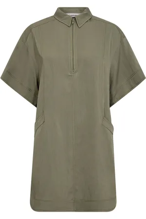 Co`Couture Femme, Robes, Vert, Taille: 38 FR Robe Cargo à Manches Courtes