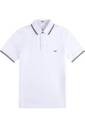 FAY Homme, Tops, Blanc, Taille: XL Polo Homme Blanc Ss25