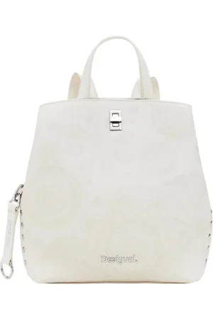 Desigual Femme, Sacs, Blanc, Taille: ONE Size Sac à fermeture éclair élégant avec poches