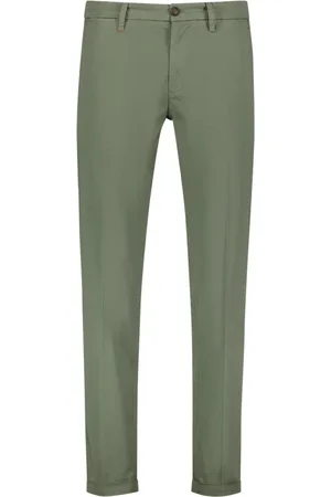 RE-HASH Homme, Pantalons, Vert, Taille: W35 Chinos homme élégant avec revers