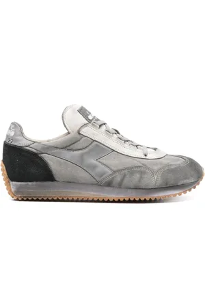 Diadora Homme, Chaussures, Gris, Taille: 44 EU Baskets en Toile avec Panneaux en Daim