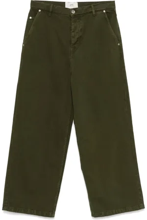 Ami Femme, Jeans, Vert, Taille: W31 Jean en Coton Coloré Coupe Large