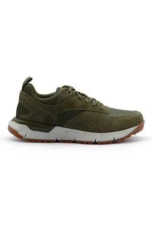 Timberland Homme, Chaussures, Vert, Taille: 42 EU Baskets Vertes en Cuir Style Fonctionnalité