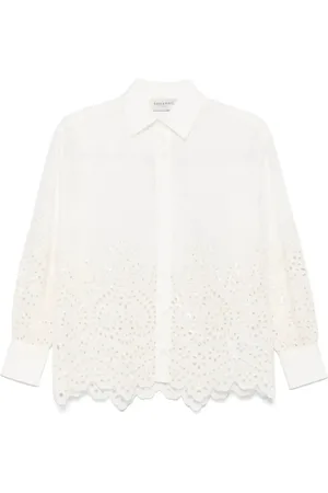 ERMANNO SCERVINO Femme, Blouses et Chemises, , Taille: 36 FR Chemise Blanche avec Logo Brodé