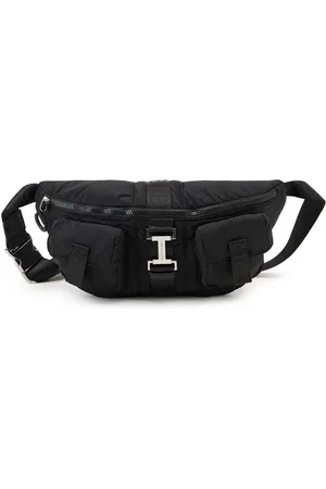 Iceberg Homme, Sacs, Noir, Taille: ONE Size Sac banane en nylon noir doux avec rubans personnalisés et boucle de logo