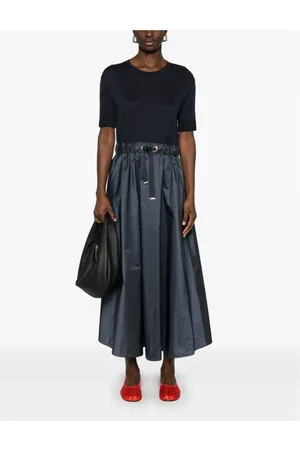 HERNO Femme, Robes, Bleu, Taille: 38 FR Robe Midi en Jersey de Coton Bleu