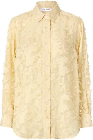 Samsøe Samsøe Femme, Blouses et Chemises, , Taille: 40 FR Chemise ample en tissu texturé jaune poussière