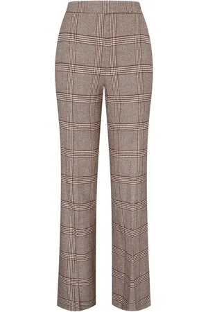 Twin-Set Femme, Pantalons, Brun, Taille: 42 FR Pantalon évasé Prince de Galles
