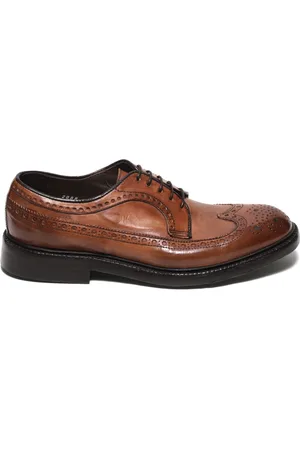 Green george Homme, Chaussures, Brun, Taille: 42 1/2 EU Derby en Cuir Marron Swallowtail Design