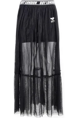 Boy London Femme, Jupes, Noir, Taille: 40 FR Jupe à motif floral, tissu lavable en machine