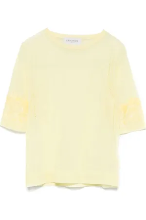 ERMANNO SCERVINO Femme, Tops, Jaune, Taille: 40 FR T-shirt Transparent Élégant Décontracté Haut Mode