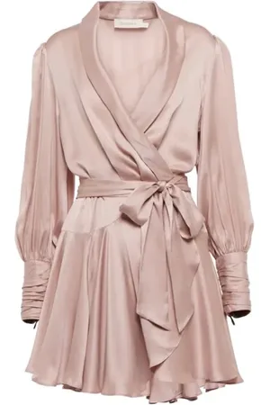 ZIMMERMANN Femme, Robes, Rose, Taille: 36 FR Mini-robe portefeuille en soie