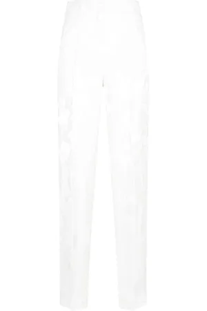 DRIES VAN NOTEN Femme, Pantalons, Blanc, Taille: 38 FR Pantalon Blanc Style Classique