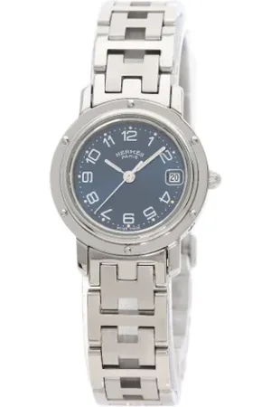 Hermès Femme, Pre-owned, Bleu, Taille: ONE Size Pre-owned Acier inoxydable montres