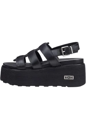 Cult Femme, Chaussures, Noir, Taille: 41 EU Flat Sandales