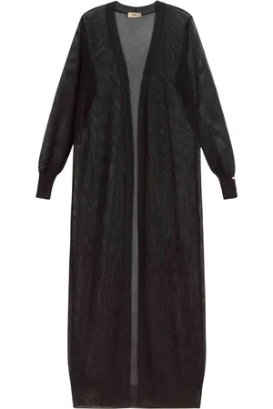 HERNO Femme, Pulls, Noir, Taille: 40 FR Élégant Long Gilet Léger