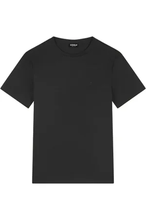 Dondup Homme, Tops, Noir, Taille: XL T-shirt en Coton avec Logo Manches Courtes Regular