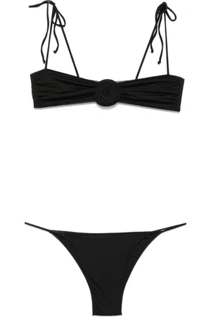LA REVECHE Femme, Maillots de bain, Noir, Taille: 40 FR Vêtements de mer noirs avec application florale