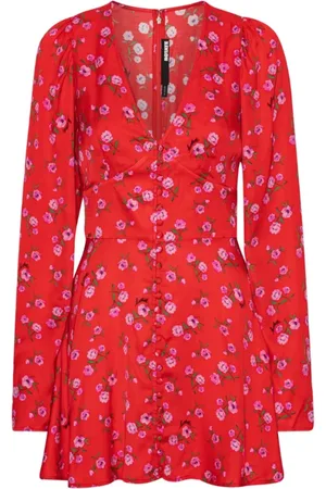 ROTATE Femme, Robes, Rouge, Taille: 36 FR Robe Rouge Wildeve Cluster