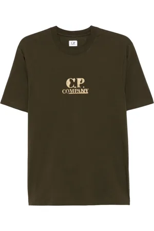 C.P. Company Homme, Tops, Vert, Taille: L Logo Graphique T-shirt Jersey Vert