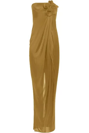 Elisabetta Franchi Femme, Robes, Jaune, Taille: 40 FR Robe en viscose avec détail floral