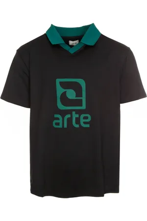 Arte Antwerp Homme, Tops, Noir, Taille: L T-shirt Style Maillot avec Grand Imprimé