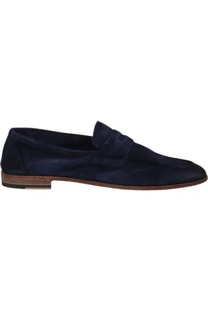 Corvari Homme, Chaussures, Bleu, Taille: 42 EU Mocassins en Daim Brossé Silhouette Amande