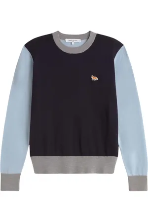 Maison Kitsuné Femme, Pulls, Multicolore, Taille: 40 FR Pull Baby Fox à Blocs de Couleur