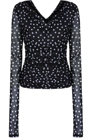 Dolce & Gabbana Femme, Tops, Noir, Taille: 36 FR Haut à pois avec épaules dénudées