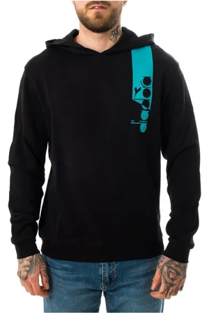 Diadora Homme, Sweatshirts et sweats à capuche, Noir, Taille: XL Icône Coton Noir Sweat à Capuche