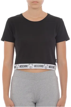 Moschino Femme, Tops, Noir, Taille: 42 FR T-shirt à Manches Courtes Bande Ours Noir