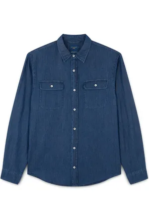 Paul & Shark Homme, Chemises, Bleu, Taille: M Chemise en Denim de Coton Giza Doux