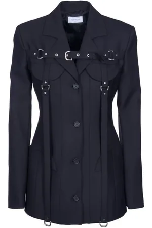 OFF-WHITE Femme, Vestes, Noir, Taille: 38 FR Veste Cargo à Poches Rondes pour Femmes