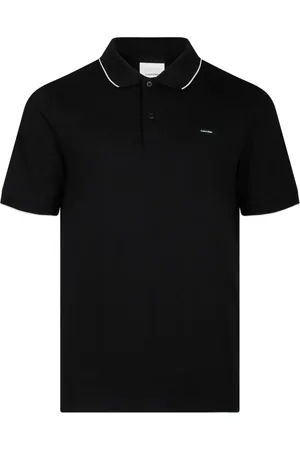 Calvin Klein Homme, Tops, Noir, Taille: 2XL Pique Tipping Polo Noir