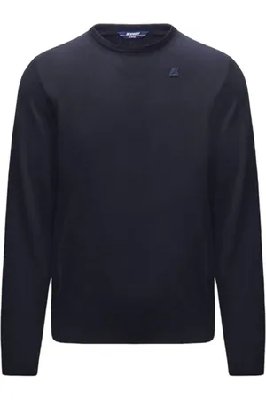 K-Way Homme, Pulls, Bleu, Taille: 2XL Pull en Laine Mérinos Bleu à Manches Longues