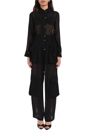 Pinko Femme, Combinaisons et Ensembles, Noir, Taille: 36 FR Pantalon cargo en georgette modèle talento