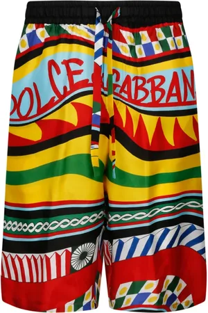 Dolce & Gabbana Homme, Shorts, Multicolore, Taille: S Shorts Bermuda à imprimé Carreto multicolore