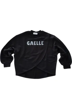 GAËLLE Femme, Tops, Noir, Taille: 38 FR Haut en Coton Noir Brodé à la Main