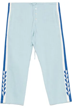 BODE Homme, Pantalons, Bleu, Taille: M Shorts à taille élastique bleu clair