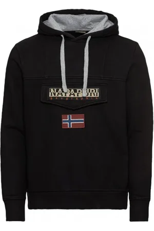 Napapijri Homme, Sweatshirts et sweats à capuche, Noir, Taille: 2XL Sweat à Capuche Logo Hiver Noir Drapeau
