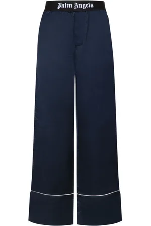 Palm Angels Femme, Pantalons, Bleu, Taille: 38 FR Pantalon de pyjama bleu Soiree