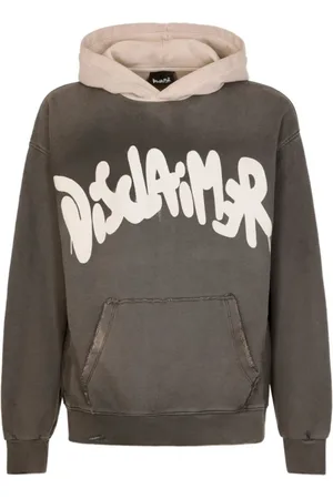 DISCLAIMER Homme, Sweatshirts et sweats à capuche, Gris, Taille: L Sweat à capuche en coton avec logo contrasté