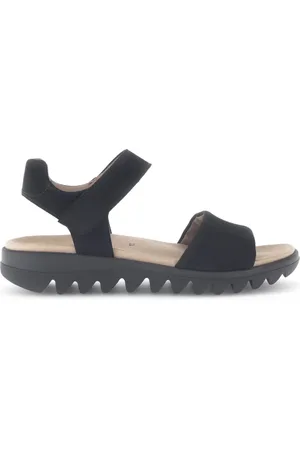 Gabor Femme, Chaussures, Noir, Taille: 40 EU Sandales noires en nubuk