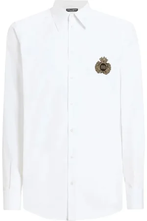 Dolce & Gabbana Homme, Chemises, Blanc, Taille: L Chemise Blanche avec Logo