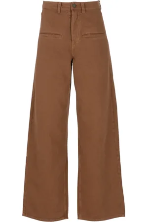 UMA WANG Femme, Pantalons, Brun, Taille: 38 FR Pantalon en Coton Marron avec Poches