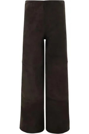 arma leder Femme, Pantalons, Brun, Taille: 36 FR Pantalon large en cuir avec daim