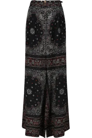 ZIMMERMANN Femme, Pantalons, Multicolore, Taille: 42 FR Pantalon Large à Imprimé Bandana